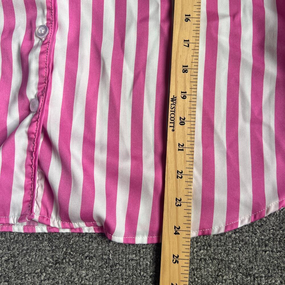 Kensie Pink & White Striped Button Pajama Shorts Set XL - Picture 5 of 12